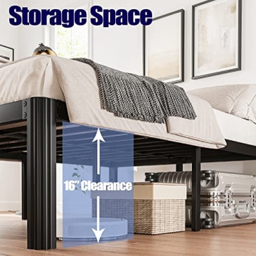 Hunlostten 18in Heavy Duty Twin Bed Frame No Box Spring