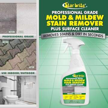 Star brite Mold & Mildew Stain Remover Plus Surface Cleaner with Bleach - 32 OZ Spray