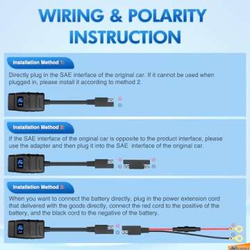 Nilight Motorcycle Charger with USB Type C Port 12V Voltmeter Independent On Off Switch SAE Inline 1...