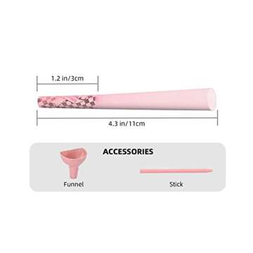 Generic Pre Rolled Cones | 60 Pack Pink Cones Rolling Papers | Classic King Size | Tips & Packing Tu...