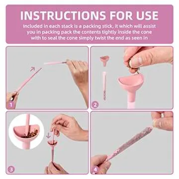 Generic Pre Rolled Cones | 60 Pack Pink Cones Rolling Papers | Classic King Size | Tips & Packing Tubes Included