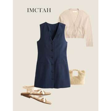 Stylish IMCTAH Women's Cotton Linen Vest Mini Dress - Versatile Summer Wear