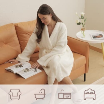 Ultra Soft Plush Bearberry Hoodless Robe with Pockets