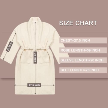 Ultra Soft Plush Bearberry Hoodless Robe with Pockets