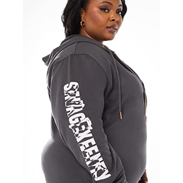 Savage X Fenty Hooded Graphic Sweatshirt Onesie - Stylish Comfort