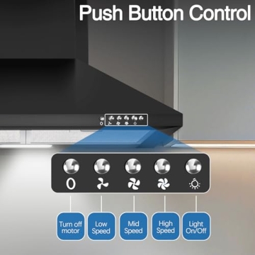 SNDOAS 24 inch Range Hood with 450 CFM Ventilation