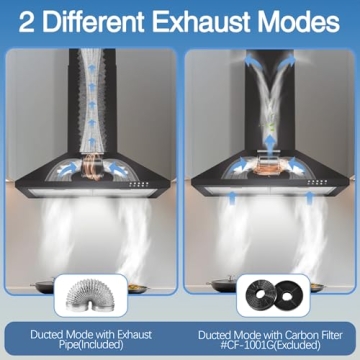 SNDOAS 24 inch Range Hood with 450 CFM Ventilation