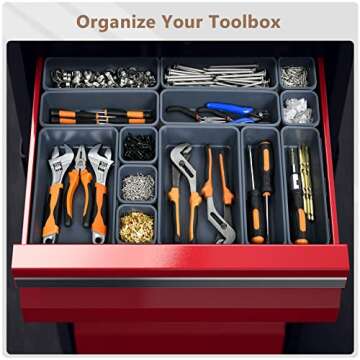 【𝟯𝟮𝗣𝗖𝗦】A-LUGEI Tool Box Organizer Tray Divider Set, Desk Drawer Organizer, Garage...