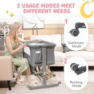 BABY JOY 3-in-1 Bassinet Bedside Sleeper for Infants