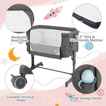 BABY JOY 3-in-1 Bassinet Bedside Sleeper for Infants