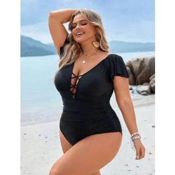 Stylish Plus Size One Piece Swimsuit for Women