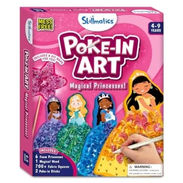 Skillmatics Art & Craft Activity - Poke-in Art Magical Princesses, Mess-Free Art for Kids, Craft Kits, DIY Activity, Gifts for Girls & Boys Ages 4, 5, 6, 7, 8, 9