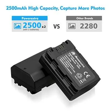 Powerextra Replacement Sony NP-FZ100 Battery and Dual USB Charger for Sony ZV-E1, FX3, FX30, A7C, Alpha A7 III, A7R III, A9, Alpha 9, A7R3, a6600, a7R IV, Alpha a9 II, Alpha 9R, A9R, Alpha 9S Camera