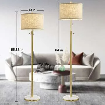 GyroVu Marble Floor Lamp - Adjustable & Elegant Lighting