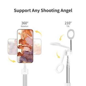 vimitty Magnetic Selfie Stick Tripod with Remote,54" Phone Tripod Compatible with MagSafe,Fit for iPhone 12/13/14/15 Series,Magsafe Case and Other Phones with Metal Ring