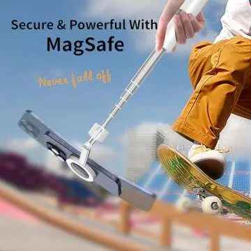 vimitty Magnetic Selfie Stick Tripod with Remote,54" Phone Tripod Compatible with MagSafe,Fit for iPhone 12/13/14/15 Series,Magsafe Case and Other Phones with Metal Ring