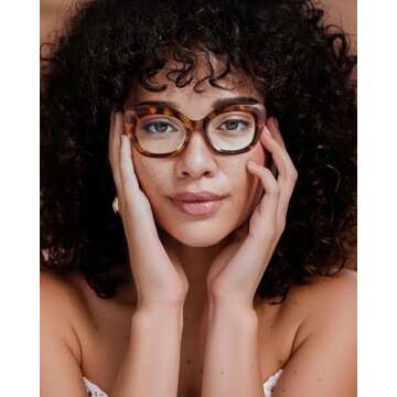 JM 3 Pack Oversized Cat Eye Reading Glasses for Women - Funky Blue Light Flexible Cateye Readers +1....