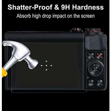 Pocoukate Camera Body Case for Canon G7X /G7X Mark II/Mark III Silicone Case Cover with Optical 9H Hardness 0.3mm Ultra-Thin DSLR Camera Screen Protector