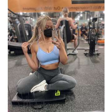 OQQ Women 3 Piece Yoga Crop Tank Top Paded Sports Bra Fitness Running Cami Workout Shirts DarkGreen Grey Blue