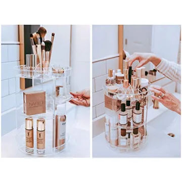 Compact Rotating Makeup Organizer for Your Essentials