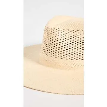 Brixton Women's Jo Panama Straw Rancher Hat, Catalina Sand, Tan, S