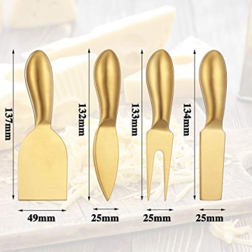 Patelai 4 Piece Stainless Steel Cheese Knife Set for Entertaining