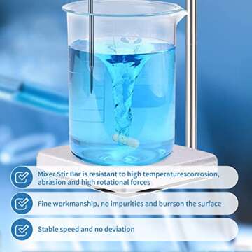 5 Pcs 30mm(1.18 inch) PTFE Magnetic Stirrer Mixer Stir Bar,White Color,Laboratory Bar,Stir Plate Bar,Stir Bars…