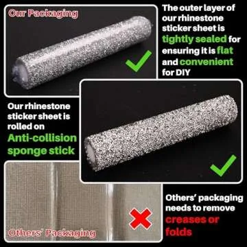 Locacrystal Bling Rhinestone Sticker DIY Home Decor Stickers Self-Adhesive Crystal Sheet Stickers for Cars & Crafts Decoration(Silver,9.4" x 15.8")