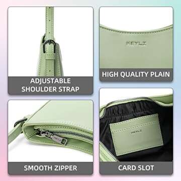 Keyli Women's Fashion Mini Purse Green Leather Stylish Handbag