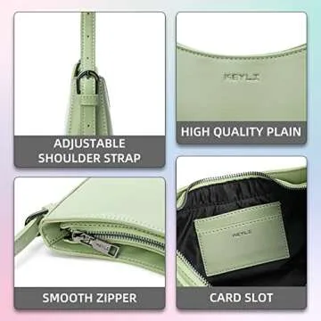 Keyli Women's Fashion Mini Purse Green Leather Stylish Handbag