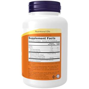 NOW Foods Supplements, Evening Primrose Oil 500 mg with Naturally Occurring GLA (Gamma-Linolenic Acid), 250 Softgels