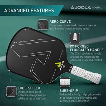 JOOLA Solaire Professional Paddle for Spin & Control
