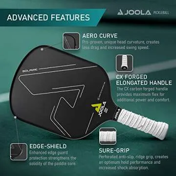 JOOLA Solaire Professional Paddle for Spin & Control