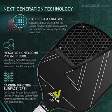 JOOLA Solaire Professional Paddle for Spin & Control