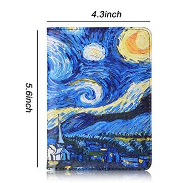 Anbelideb Passport and Vaccine Card Holder Combo, Passport Holder with Vaccine Card Slot,Passport Cover come with Vaccination Card Protector,Travel Passport Wallet (Starry night)