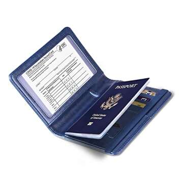 Anbelideb Passport and Vaccine Card Holder Combo, Passport Holder with Vaccine Card Slot,Passport Cover come with Vaccination Card Protector,Travel Passport Wallet (Starry night)