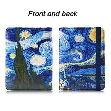 Anbelideb Passport and Vaccine Card Holder Combo, Passport Holder with Vaccine Card Slot,Passport Cover come with Vaccination Card Protector,Travel Passport Wallet (Starry night)
