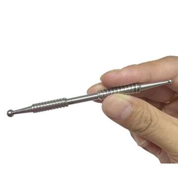 Dual Head Tip Acupuncture Ear and Body Point Probe Pocket Ear Chart and Pouch