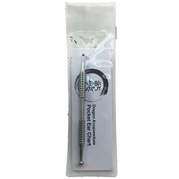 Dual Head Tip Acupuncture Ear and Body Point Probe Pocket Ear Chart and Pouch