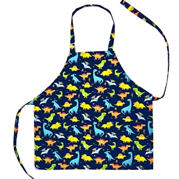 Galoker Kids Dinosaur Adjustable Apron for Cooking Fun