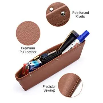 Premium Car Organizers - 2 Pcs Beige Seat Gap Storage