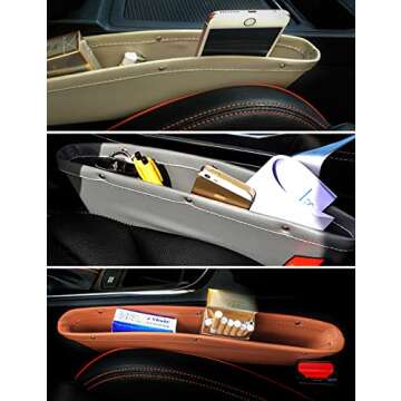 Premium Car Organizers - 2 Pcs Beige Seat Gap Storage
