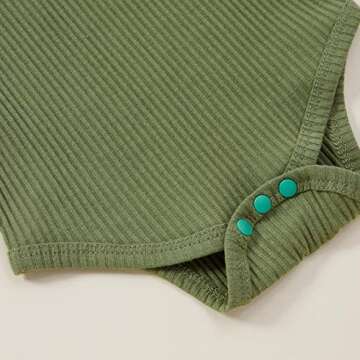 Saliuentm Baby Girl Summer Clothes Tank Top Onesies Floral Bloomers Shorts Ribbed Halter Romper Bodysuit 3Pcs Newborn Summer Outfit (B-Green, 3-6 Months)