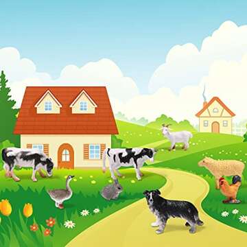 16 Pcs Mini Farm Animal Toys Realistic Plastic Kids Animal Figurines Playset for Kids Birthday Cake ...