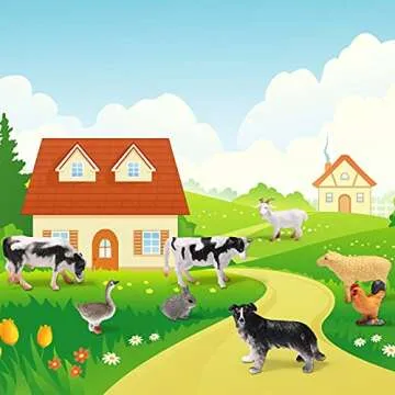 16 Pcs Mini Farm Animal Toys Realistic Plastic Kids Animal Figurines Playset for Kids Birthday Cake ...