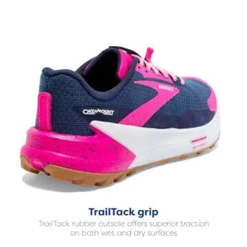 Brooks Women's Catamount 2 Trail Running Shoe - Peacoat/Pink/Biscuit - 7.5 Medium