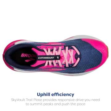 Brooks Women's Catamount 2 Trail Running Shoe - Peacoat/Pink/Biscuit - 7.5 Medium
