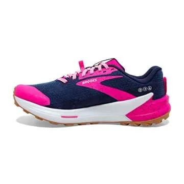 Brooks Women's Catamount 2 Trail Running Shoe - Peacoat/Pink/Biscuit - 7.5 Medium
