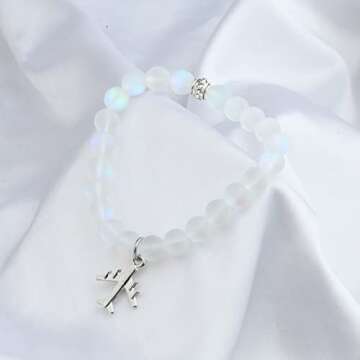 UJIMS Airplane Bracelet Flight Attendant Graduation Gifts for Flight Student Pilot Jewelry Traveller Aviation Crew Gifts (Airplane Bracelet)