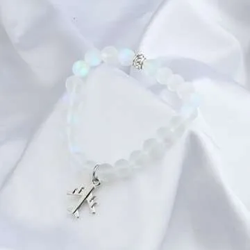 UJIMS Airplane Bracelet Flight Attendant Graduation Gifts for Flight Student Pilot Jewelry Traveller Aviation Crew Gifts (Airplane Bracelet)